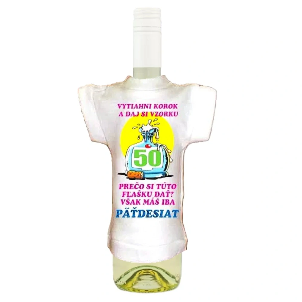 Tričko na fľašu k 50. narodeninám – Vytiahni korok (SK)