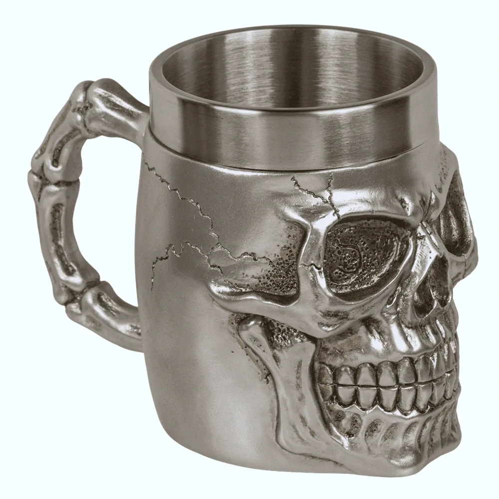 Korbel skull - hladký strieborný