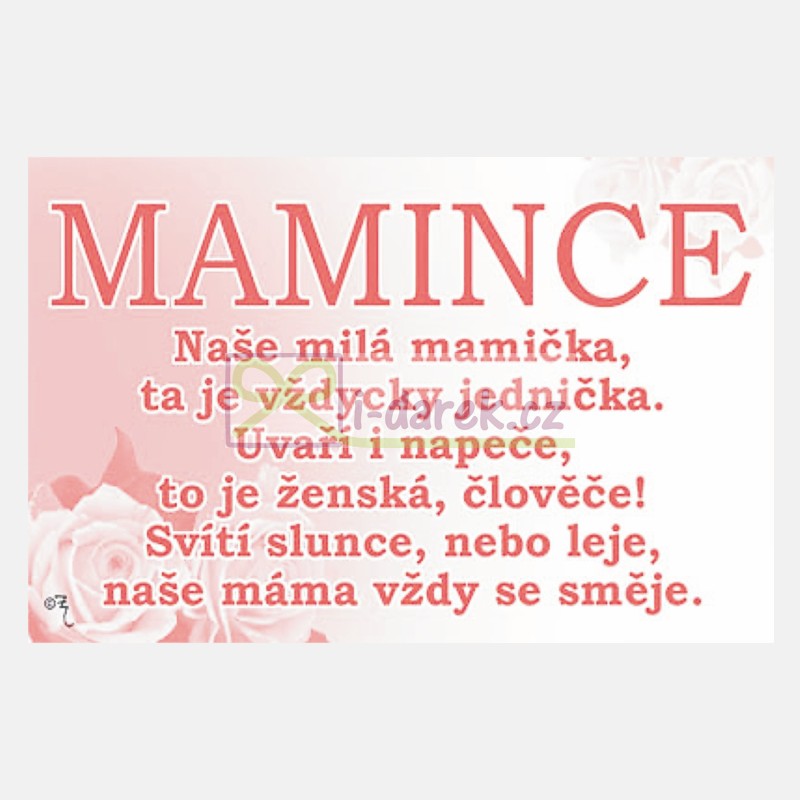 Laminovaná kartička - Přání pro maminku
