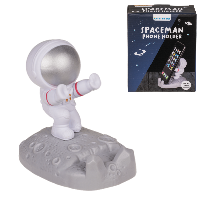 Vesmírny stojan na mobil ASTRONAUT – strieborné hľadí