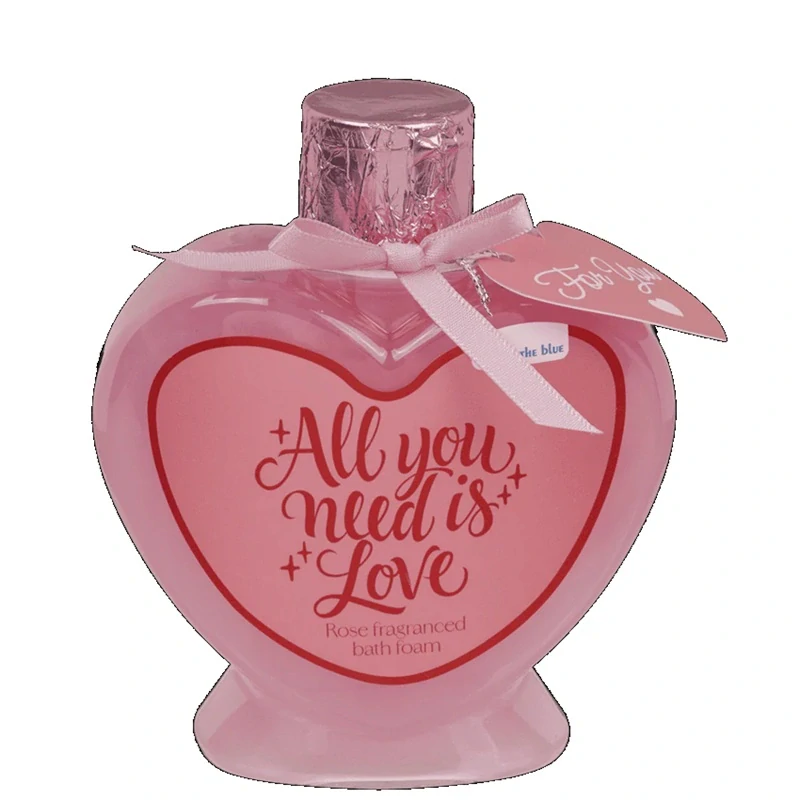 Pena do kúpeľa Love – srdiečková fľaška s vôňou ruží 200 ml