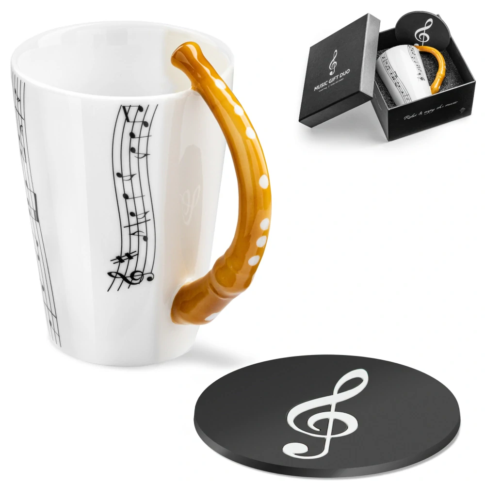 Hudobná darčeková sada Hrnček Flauta – podtácka Husľový kľúč