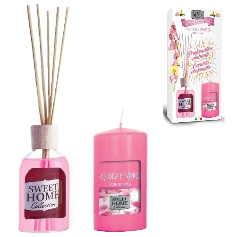 Aróma difuzér so sviečkou Sweet Home - vôňa Orchidea & Vanilka 100 ml + 135 g