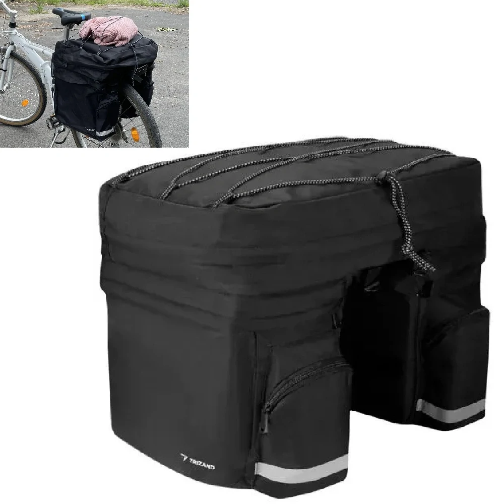 Obojstranná taška na bicykel Trizand 60 l vodeodolná s pláštenkou – pre cykloturistiku aj každodennú jazdu