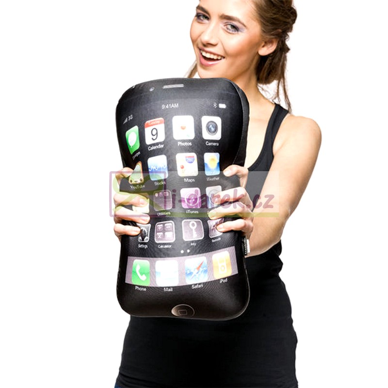 Vankúš iPhone jabĺčko s vreckom 33x21x13cm