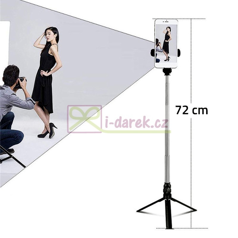 Selfie tyč so statívom 72cm s Bluetooth ovládaním