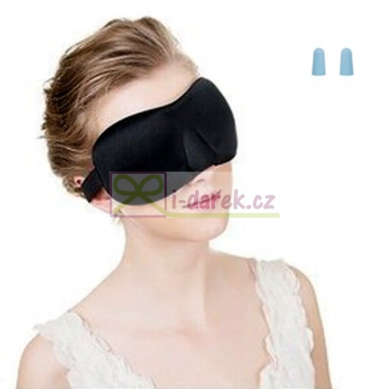 Tvarovaná maska na spaní 3D se špunty do uší