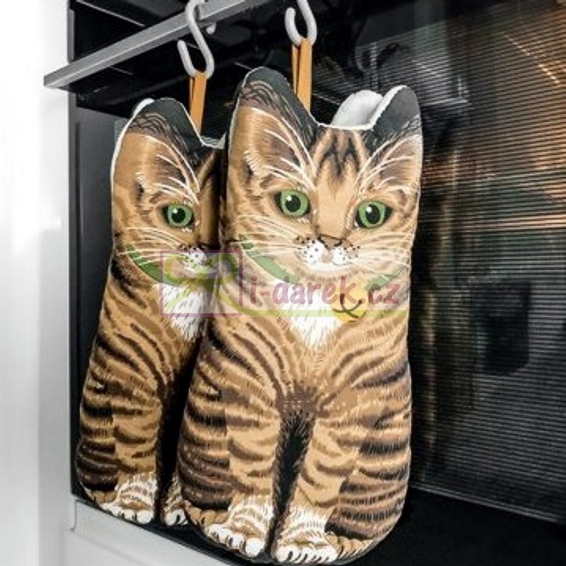 Kuchárske rukavice 2ks - MAČKA S ROLNIČKOU