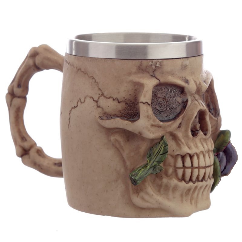 Korbel skull - Lebka s fialovou ružou