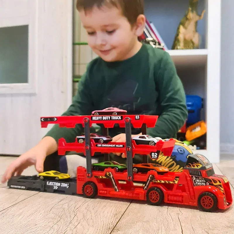 Závodná dráha TIR LAWETA + 6 závodných áut