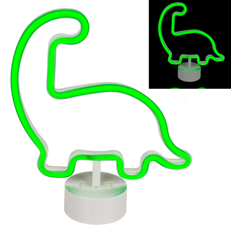 Neónová lampa na podstavci 27cm – Dinosaurus