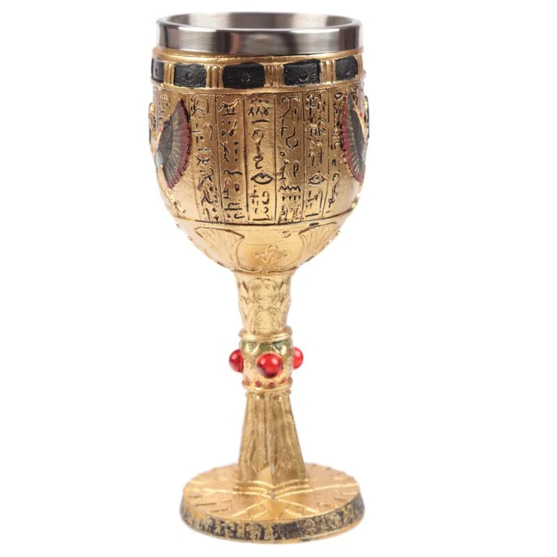 Pohár Staroveký Egypt - bohyňa Isis a hieroglyfy