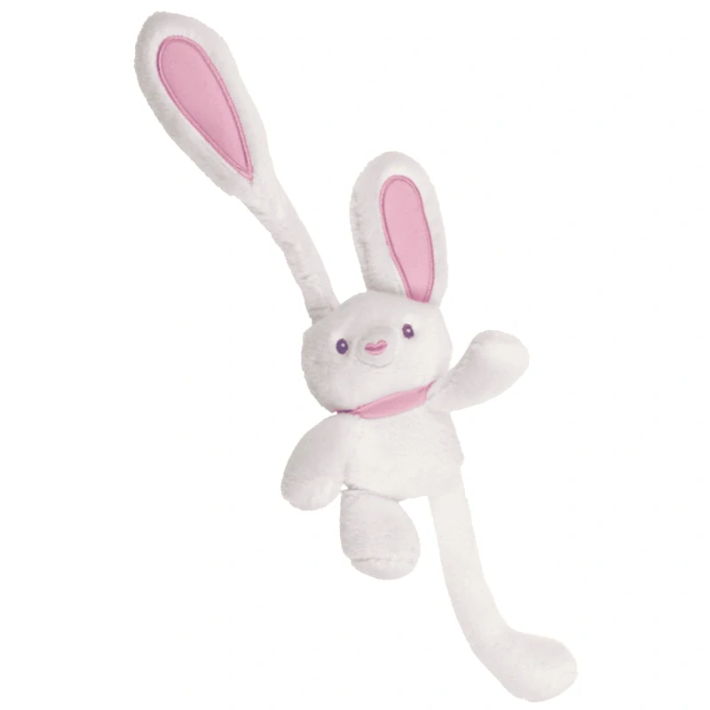 Biely plyšový zajačik Pop-Up 28 cm – vyťahovacie ušká a labky