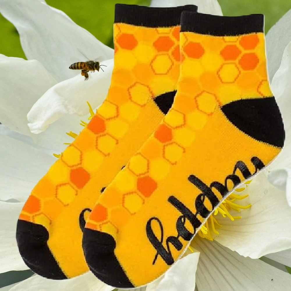 Protišmykové ponožky Bee Happy – darček pre včelára a milovníkov prírody