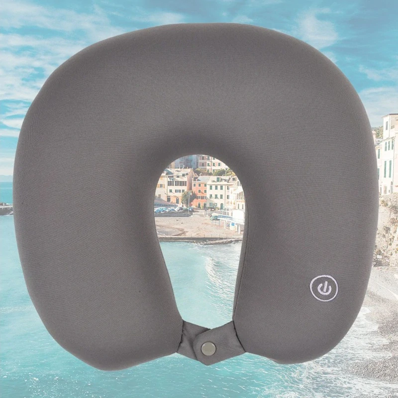 Masážny vankúšik na krk sivý - pre pohodlie na cestách