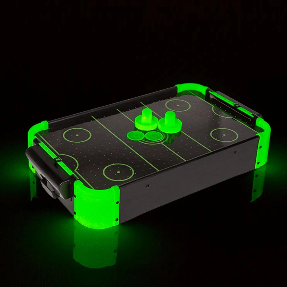 Stolný air hockey svietiaci v tme – Glow in the Dark, pre dvoch hráčov