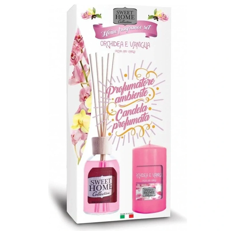 Aróma difuzér so sviečkou Sweet Home - vôňa Orchidea & Vanilka 100 ml + 135 g