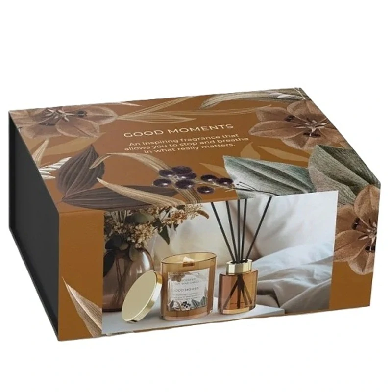 Darčeková kazeta aróma difuzér a sviečka Good Moments Bartek Candles - vôňa ovocná 220 g + 100 ml