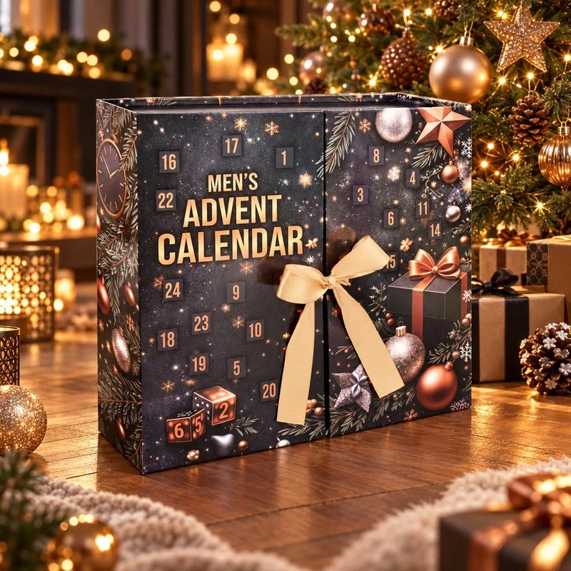 Adventný kalendár pre mužov – 24 darčekov a drobností v krabičkách