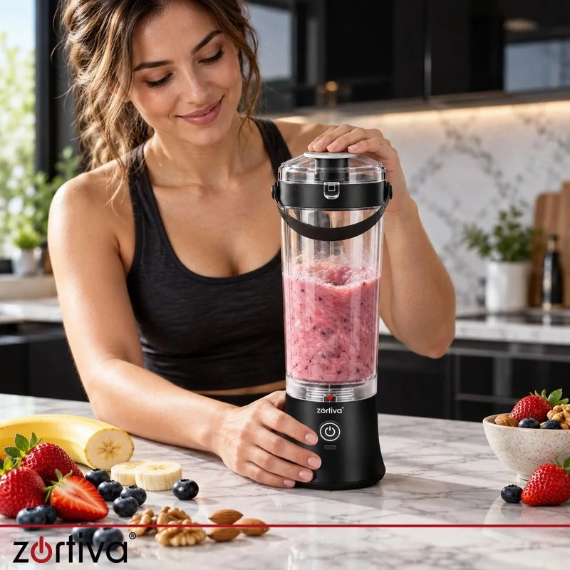 Prenosný mixér Zortiva ShakeWave 600 ml – USB-C, drví ľad
