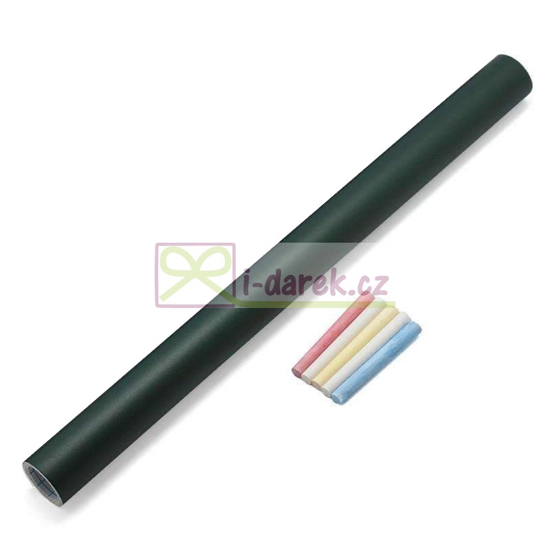 Čierna zotierateľná nalepovacia tabuľa 45x200cm - 5 farevných kried