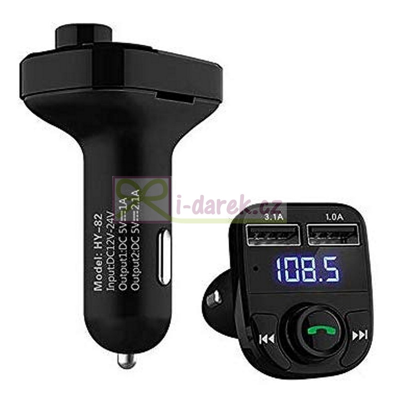 Wireless FM modulátor do auta - Bluetooth, 2x USB, MP3 (BT-078)