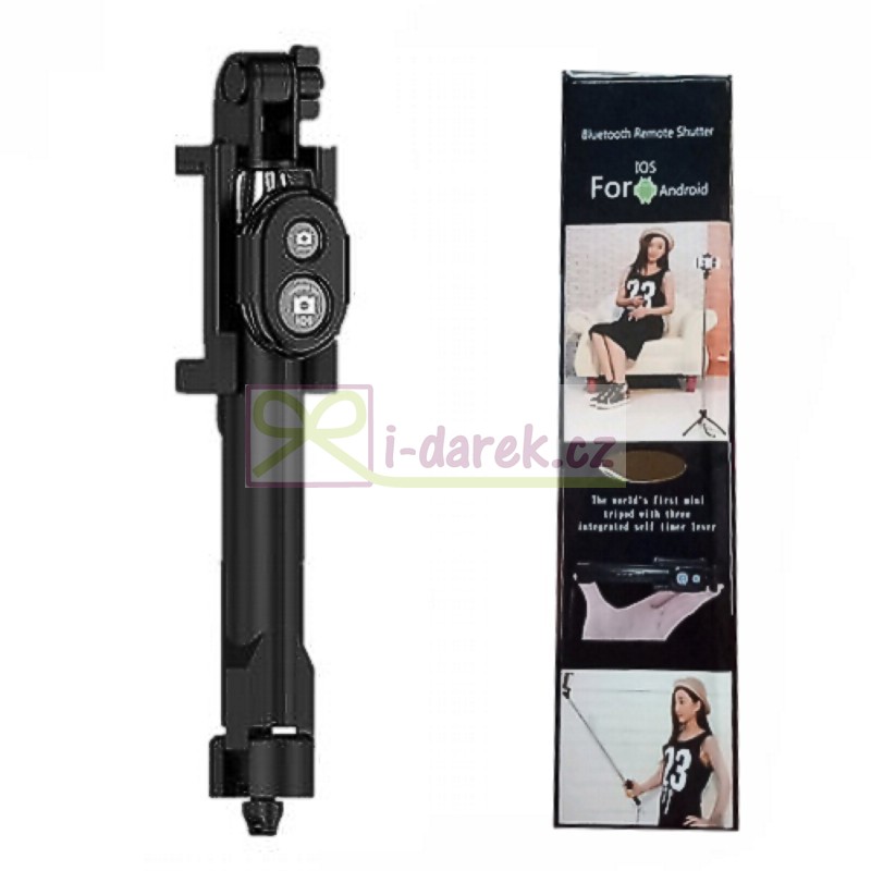 Selfie tyč a statív v jednom 65cm - Bluetooth ovládanie