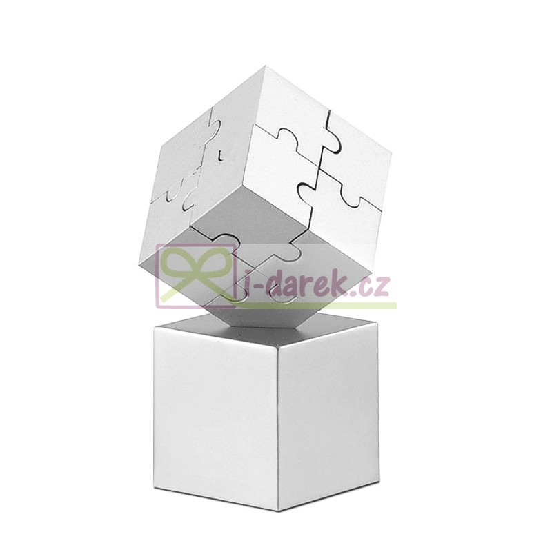 3D kovové puzzle s podstavcom - ťažítko CUBE