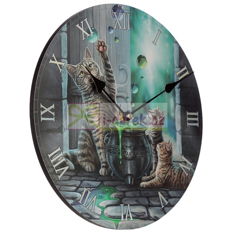 Nástenné fantasy hodiny Lisa Parker - Mačky a bubliny
