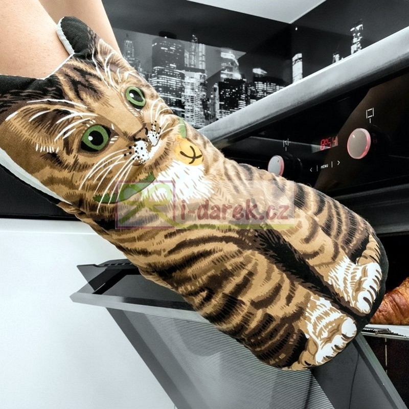 Kuchárske rukavice 2ks - MAČKA S ROLNIČKOU