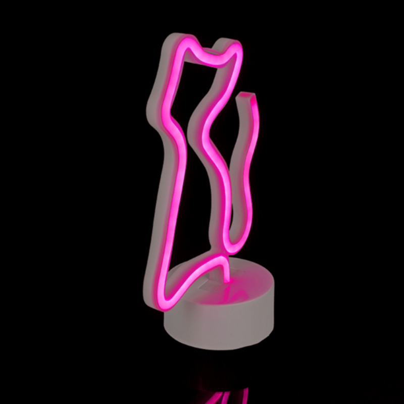 Neónová lampa na podstavci 23,5 cm - Mačka