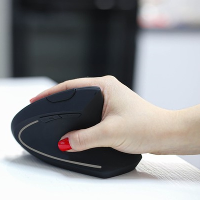 Ergonomická vertikálna bezdrôtová 2,4GHz myš - čierna