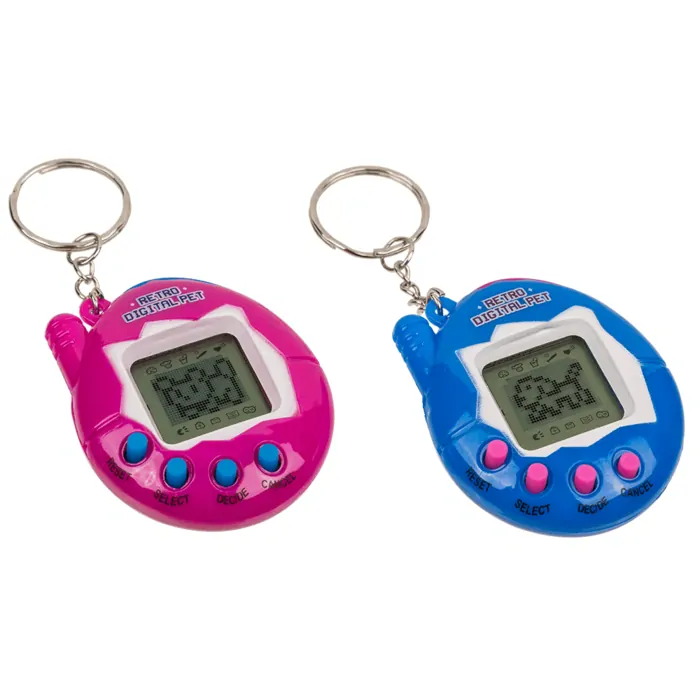 Prívesok na kľúče - Mini retro hra zvieratko Tamagotchi modrá