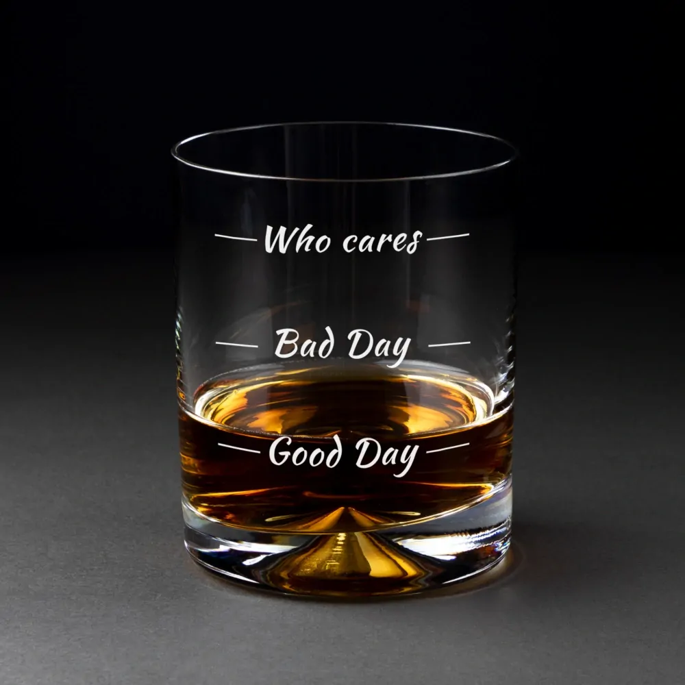 Whisky pohár v plechovej darčekovej krabičke - Who Cares
