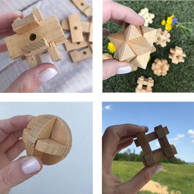 Súprava drevených hlavolamov 9ks – IQ Collection