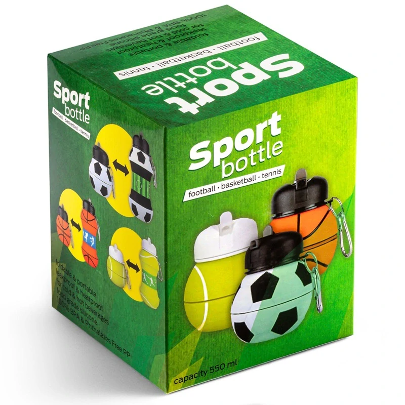 Skladacia fľaša 0,55 l - Futbalová lopta