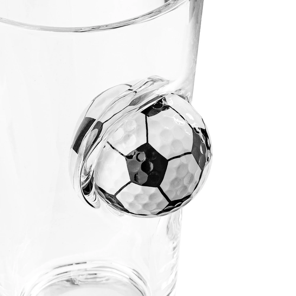 Pohár pre futbalistu 450ml - Futbalová lopta vsadená v skle