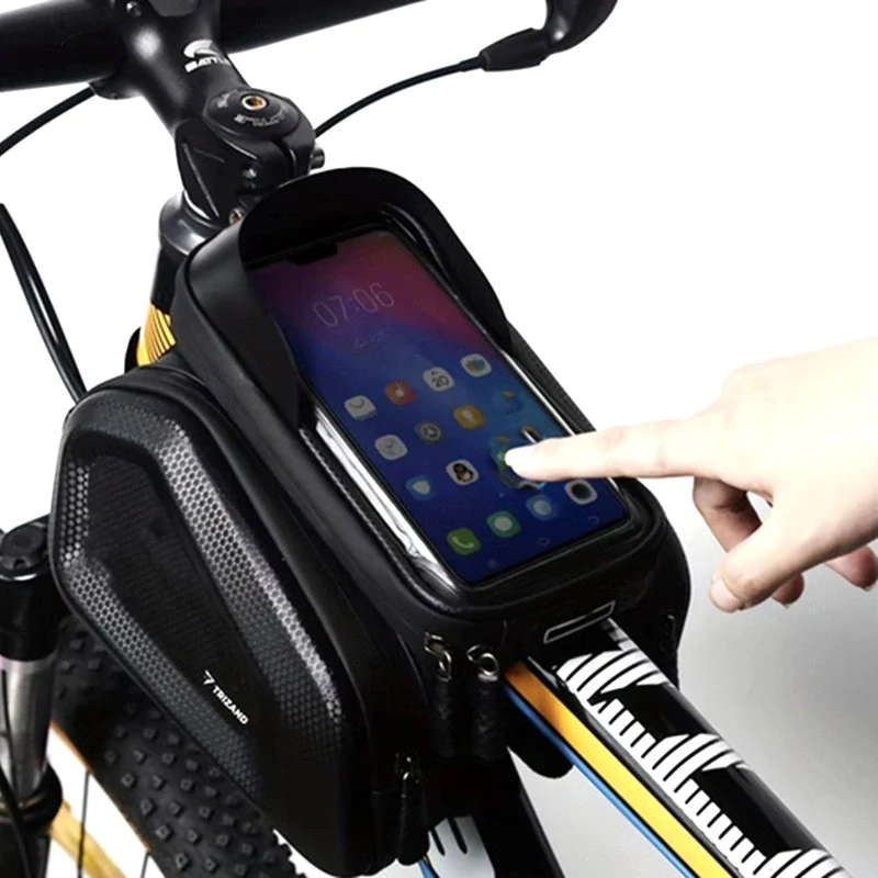 Cyklistická taška s puzdrom na telefón do 7,2" s bočnými vreckami 25378 - čierna