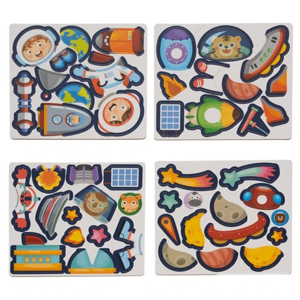 Magnetická tabuľka a puzzle s témou vesmíru v knižke - 24731