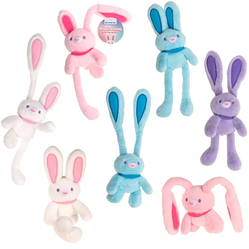 Ružový plyšový zajačik Pop-Up 28 cm – vyťahovacie ušká a labky