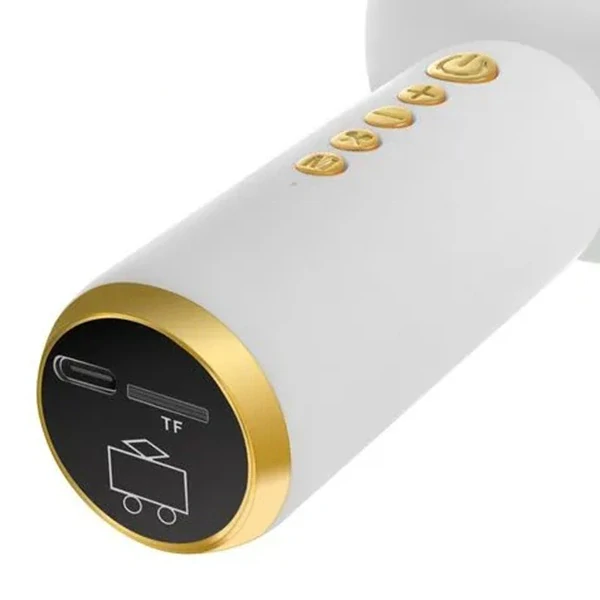 Bezdrôtový karaoke mikrofón pre deti s reproduktorom – biely, Bluetooth