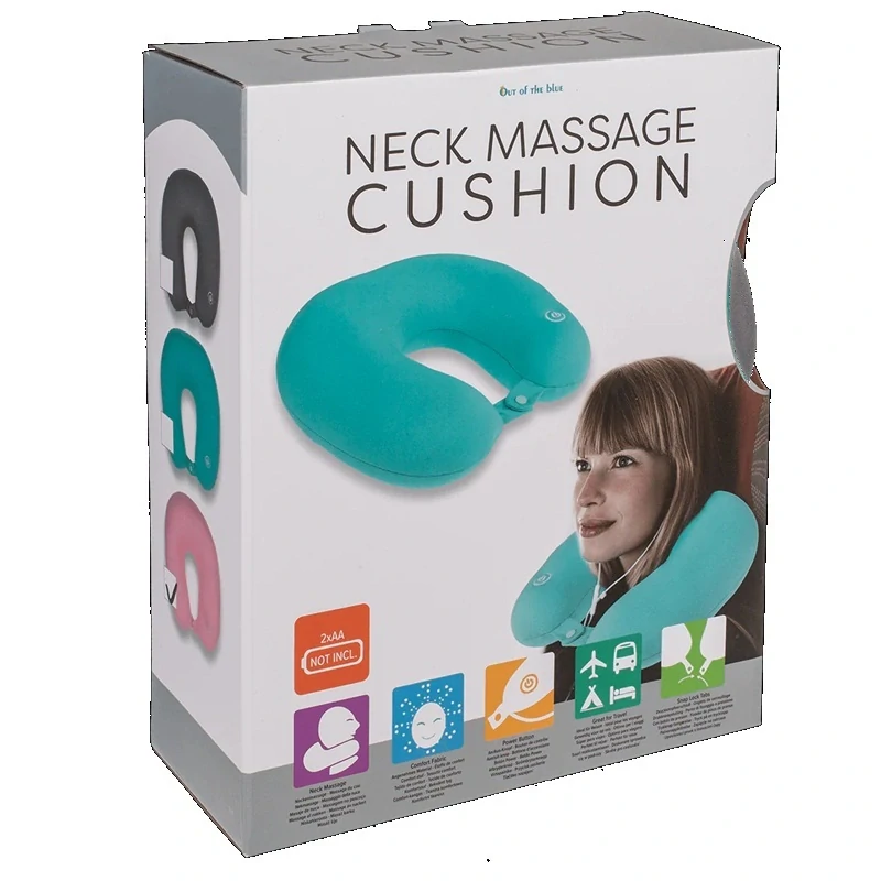 Masážny vankúšik na krk sivý - pre pohodlie na cestách