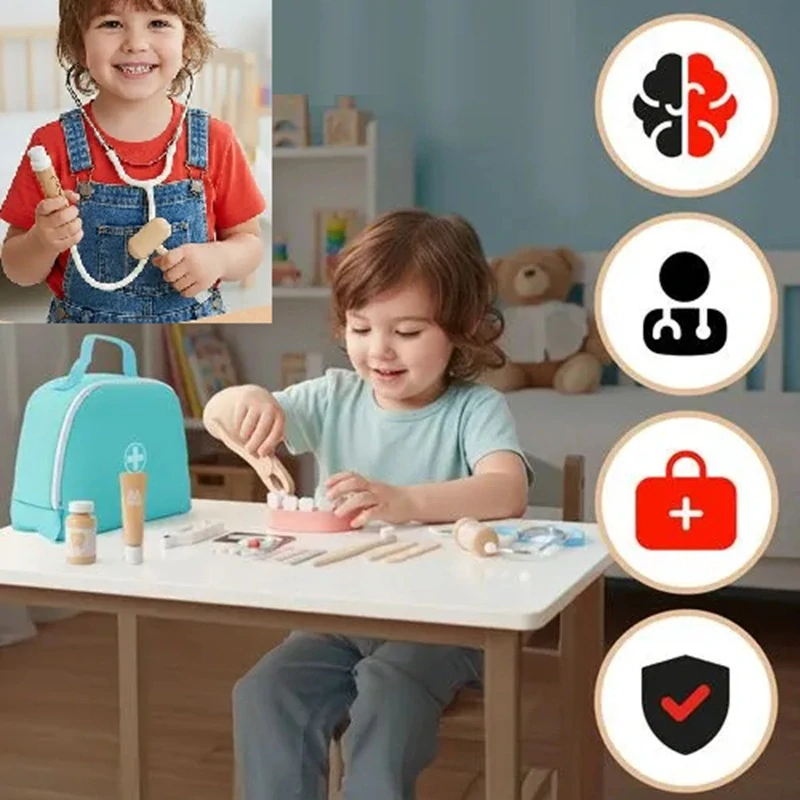 Detská sada zubára 24 ks 26421 – hra na lekára v taške