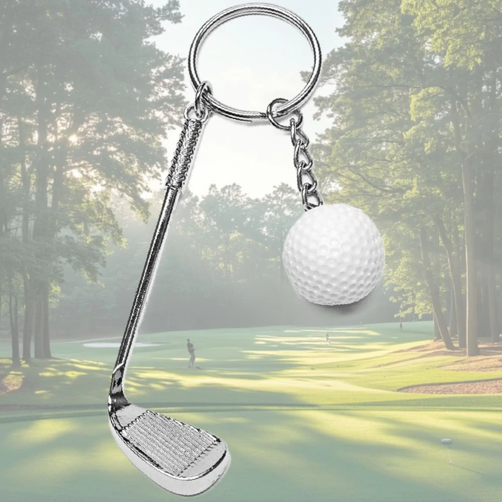 Prívesok na kľúče pre Golfistov – Golfová loptička a palica