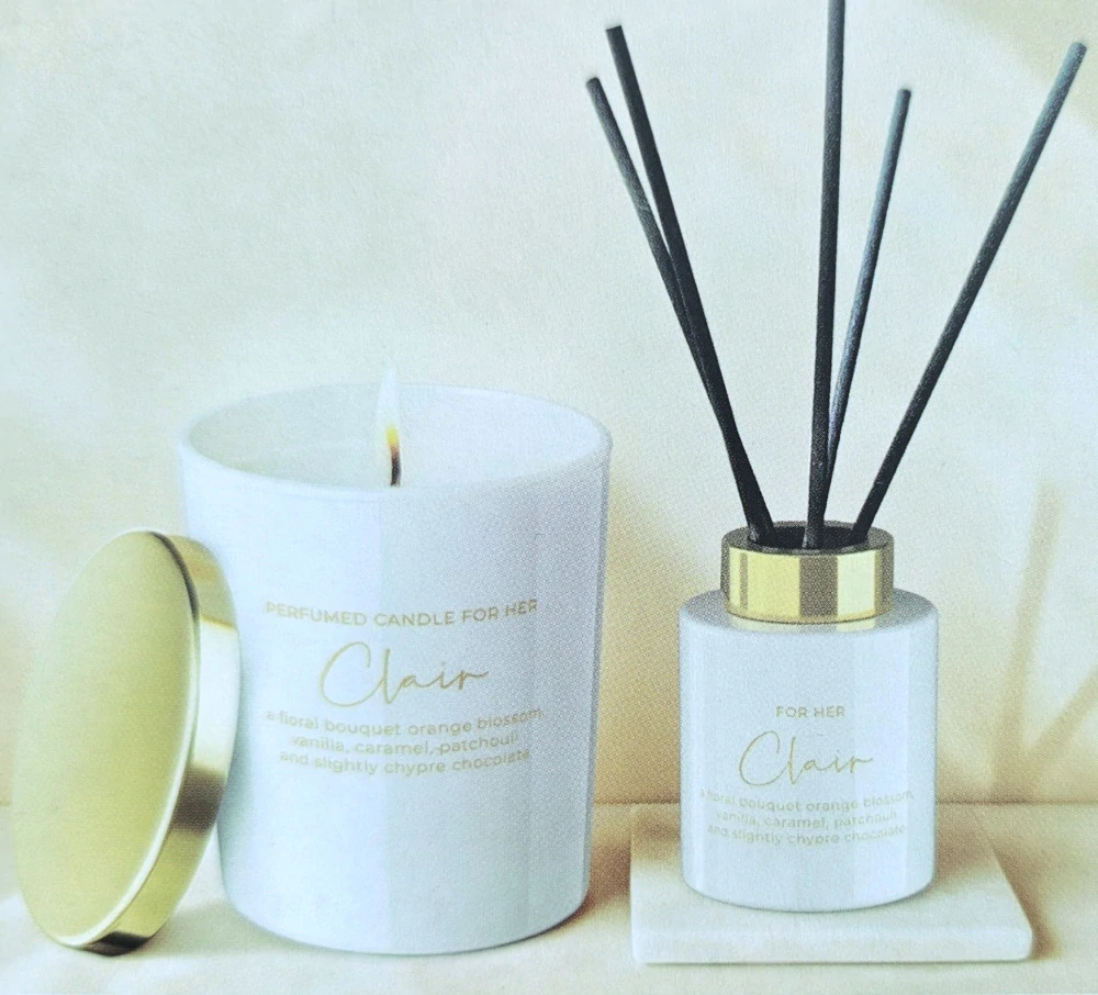 Darčeková kazeta aróma difuzér a sviečka For Her Bartek Candles - vôňa kvetinová 220 g + 100 ml