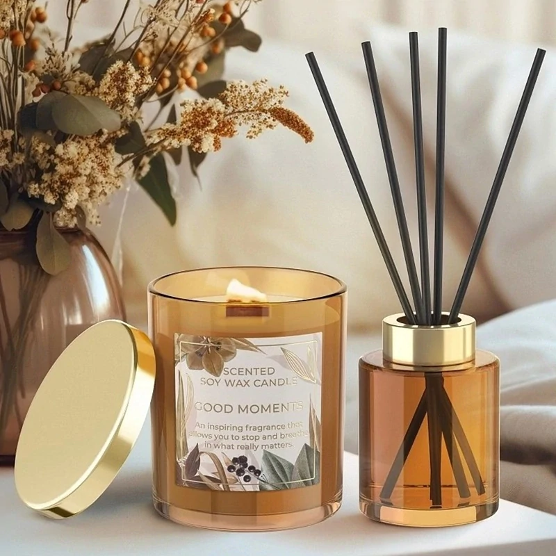 Darčeková kazeta aróma difuzér a sviečka Good Moments Bartek Candles - vôňa ovocná 220 g + 100 ml