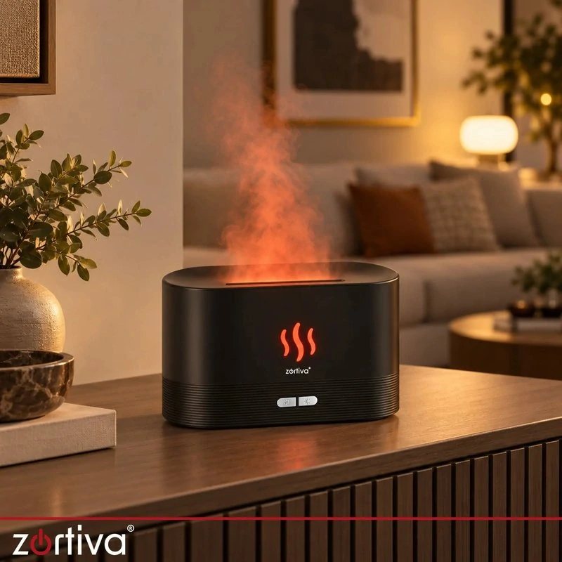 Aróma difuzér a zvlhčovač s efektom plameňa Zortiva 180 ml