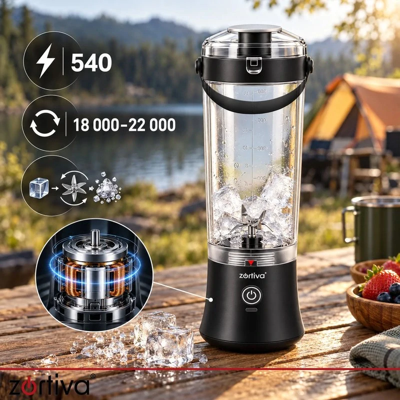Prenosný mixér Zortiva ShakeWave 600 ml – USB-C, drví ľad