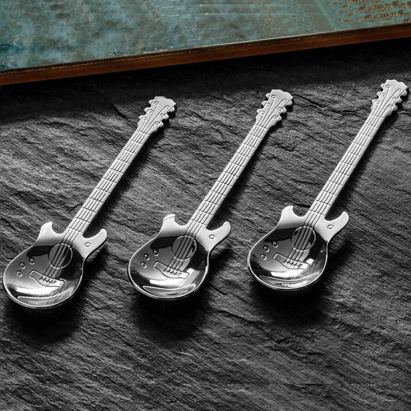 Originálne gitarové čajové lyžičky - 3ks nerezové