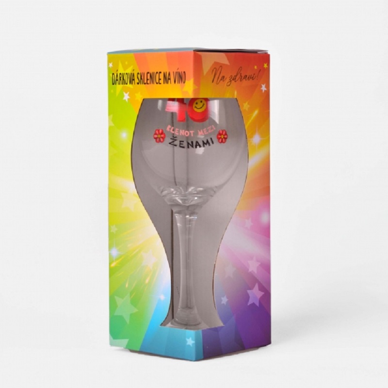 Sklenička na víno k výročí 40 let - Klenot mezi ženami (CZ)